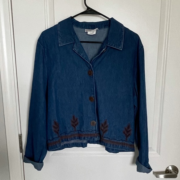 Blue Denim jacket W/ design - Picture 1 of 5